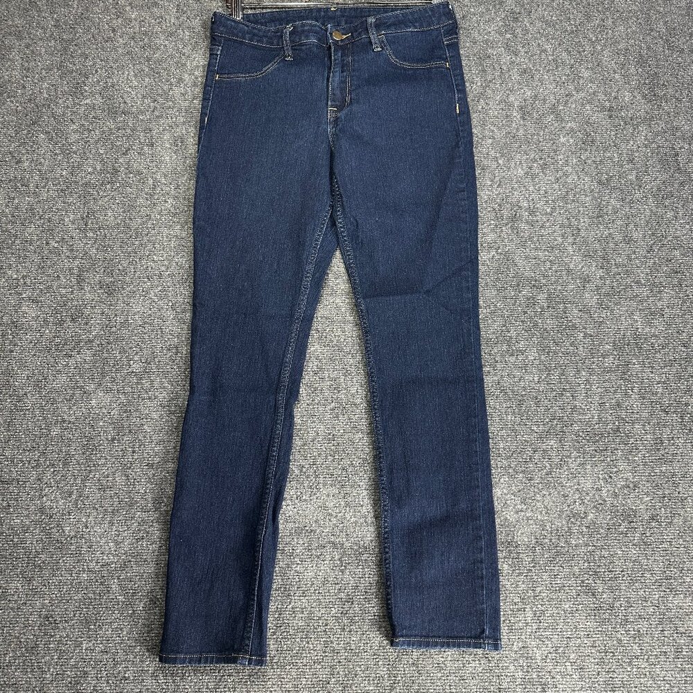& Denim Jeans Womens 27 Skinny Ankle Cotton Stretch Back Pockets Dark Wash